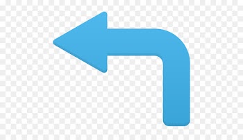 blue angle text symbol - Arrow turn left 