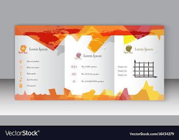 Blue annual report brochure flyer design template vector image