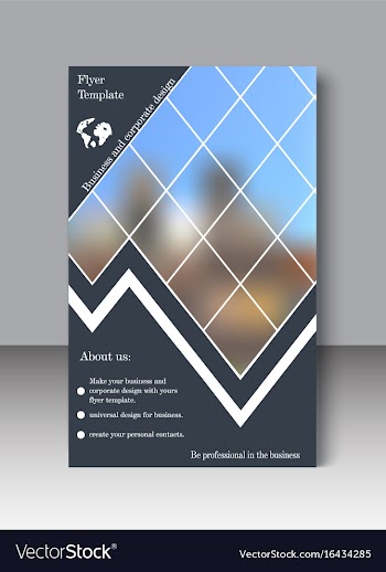 Blue annual report brochure flyer design template vector image