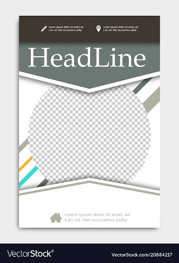 Blue annual report brochure flyer design template vector image