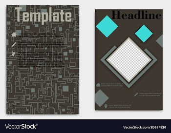 Blue annual report brochure flyer design template vector image