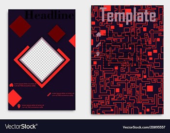 Blue annual report brochure flyer design template vector image