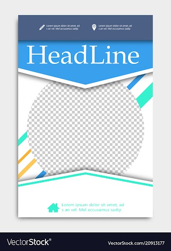 Blue annual report brochure flyer design template vector image
