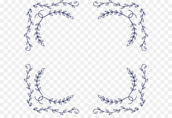 Blue Area Body piercing jewellery Pattern - Dark blue leaves decorative frame 