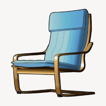 Blue armchair illustration. Free public | Free Photo - rawpixel