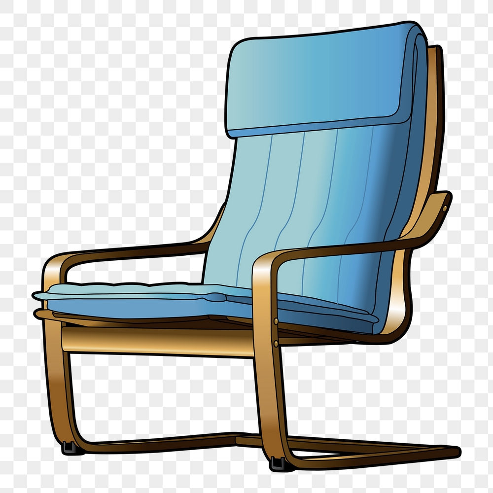 Blue armchair png sticker furniture | Free PNG - rawpixel