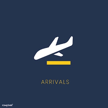 Blue arrivals sign plane icon vector | Free stock vector - 538322