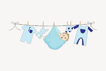 Blue baby clothes clipart, laundry | Free PSD - rawpixel
