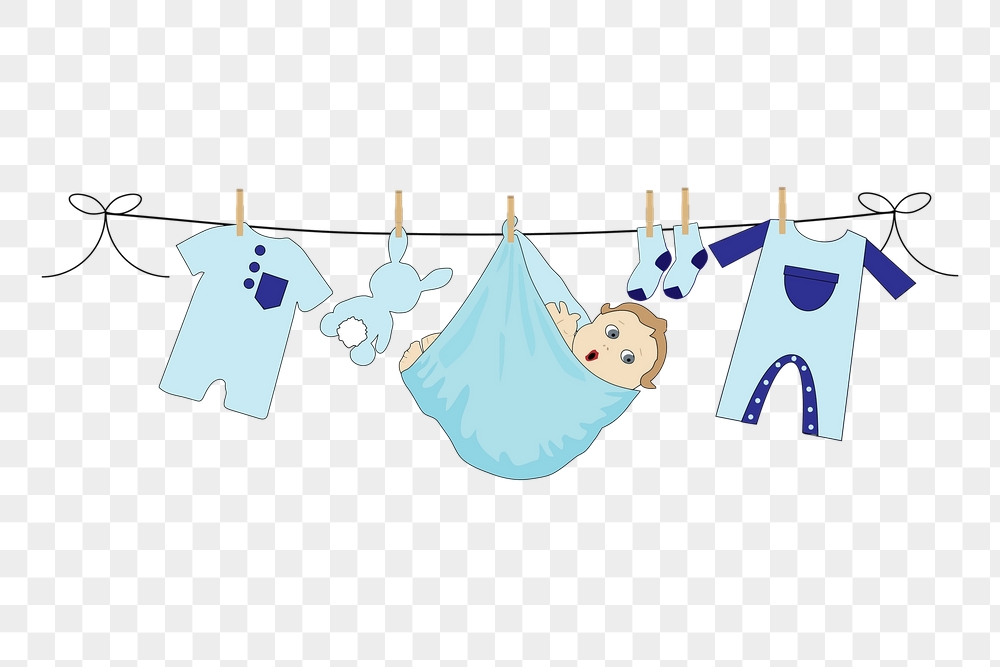 Blue baby png clothes sticker, | Free PNG - rawpixel