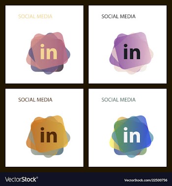 Blue background linkedin vector image