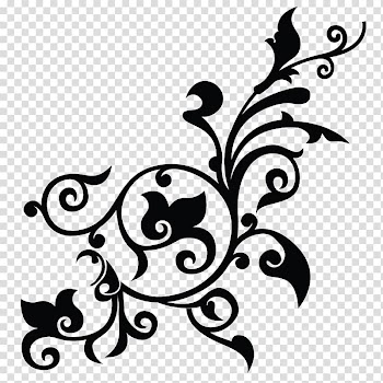 Blue background with black leaf illustration, Flower Pattern, Gambar Bunga Floral Pattern transparent background PNG clipart