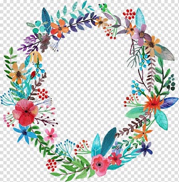 Blue background with flower wreath illustration, Sticker Decal Kimmy Schmidt Female T-shirt, Hand-painted garlands transparent background PNG clipart