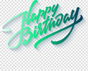 Blue background with Happy Birthday text overlay, Happy Birthday to You Greeting card Wish E-card, blue-green hue birthday celebration Font transparent background PNG clipart
