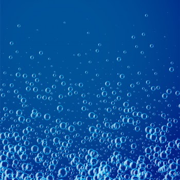 Blue background with many water or soap bubbles Free Vector