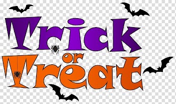 Blue background with text overlay, Trick-or-treating Knott's Scary Farm Halloween , Trick or Treat transparent background PNG clipart