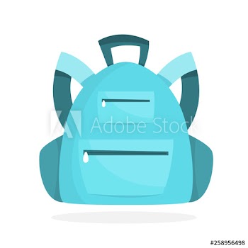 Blue backpack icon