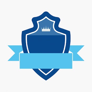 Blue badge embellished with a banner | Free stock vector - 543181