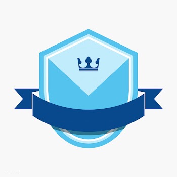 Blue badge embellished with a banner | Free stock vector - 543207