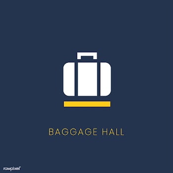 Blue baggage hall sign vector | Free stock vector - 538308