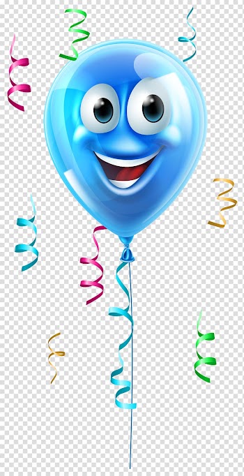 Blue balloon illustration, Balloon Face Icon, Balloon with Face transparent background PNG clipart
