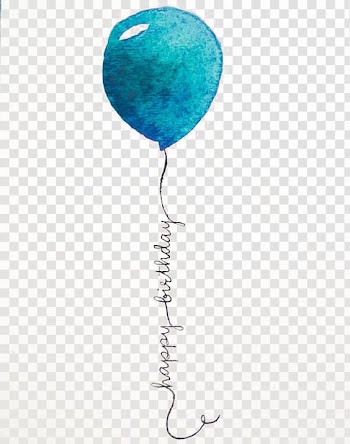 Blue balloon illustration, Birthday Balloon Greeting card, Happy Balloon transparent background PNG clipart