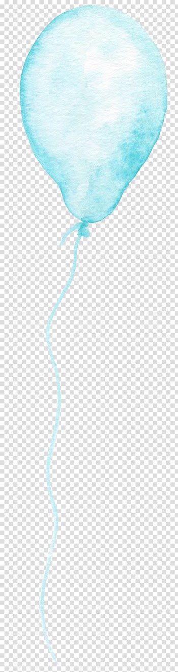 Blue balloon, Turquoise Water, Hand-painted balloons transparent background PNG clipart