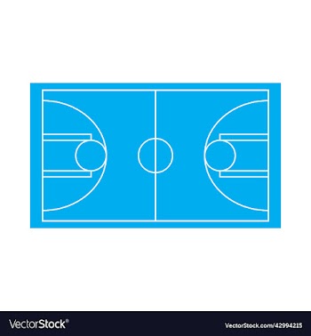 blue basketball court icon