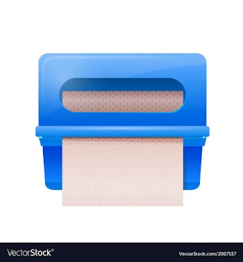 Blue bathroom wall mounted paper dispenser vector image