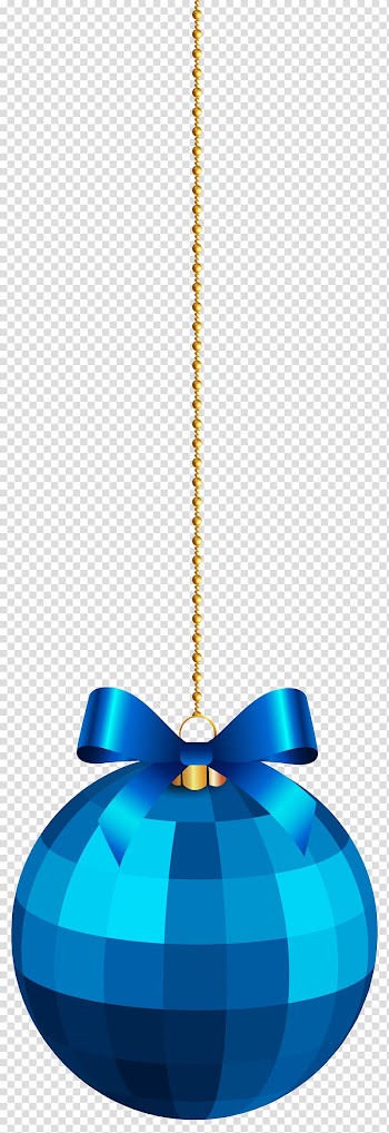Blue bauble illustration, Christmas ornament Christmas decoration , Hanging Blue Christmas Ball with Bow transparent background PNG clipart