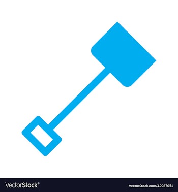 blue beach shovel icon