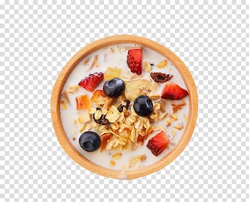 Blue berry and strawberry pie, Breakfast cereal Congee Fruit, Soaked breakfast cereal material transparent background PNG clipart