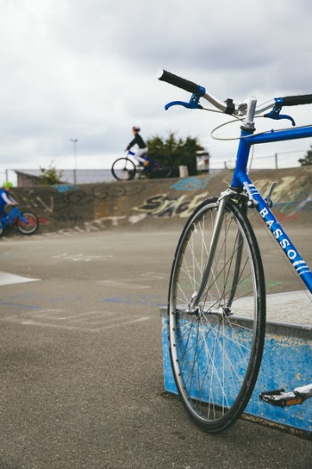 Blue Bike Near Block