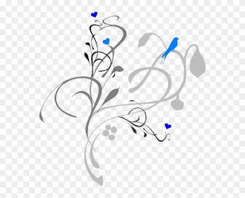 Blue Bird On Grey Vine Clip Art At Clker - Funeral Clip Art Borders