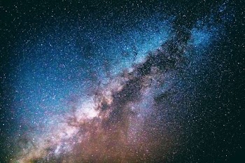 blue, black, and brown galaxy