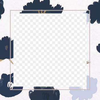 Blue blooming flower frame png botanical illustration
