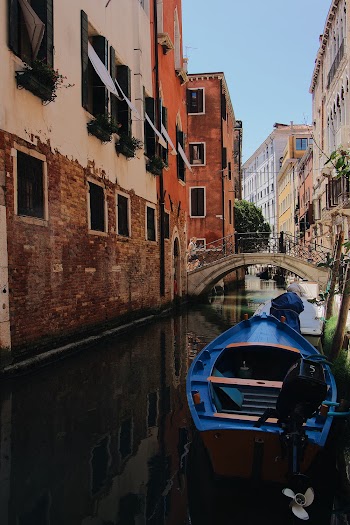 Blue Boat Docked