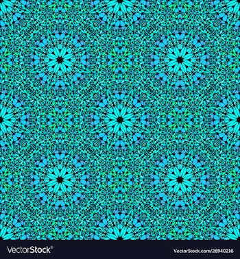 Blue bohemian oriental mosaic kaleidoscope vector image