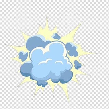 Blue bomb exploded after the smoke transparent background PNG clipart