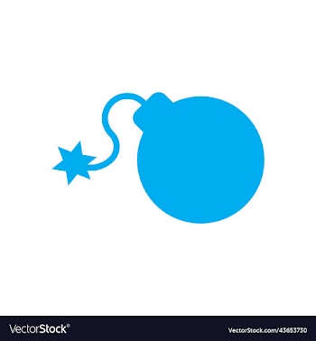 blue bomb with lit fuse solid icon