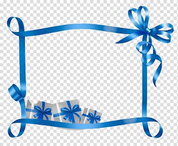 Blue border decor, Christmas Name tag Gift Template Holiday, Blue ribbon gift decoration bar frame transparent background PNG clipart