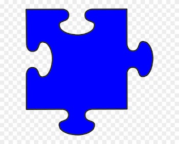 Blue Border Puzzle Piece Clip Art At Clker - Single Colored Piece Of Puzzle