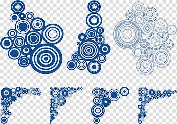 Blue borders, Abstract art Graphic design, blue circle pattern transparent background PNG clipart