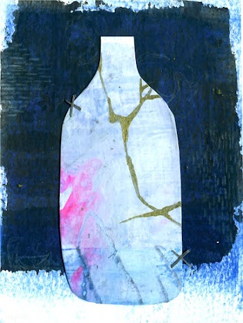 Blue bottle abstract fine art print | Free stock vector - 457148