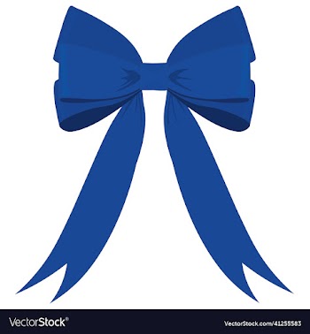 blue bowknot with long ribbons