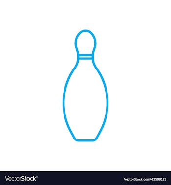 blue bowling pin line icon