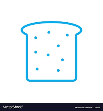 blue bread slice outline icon