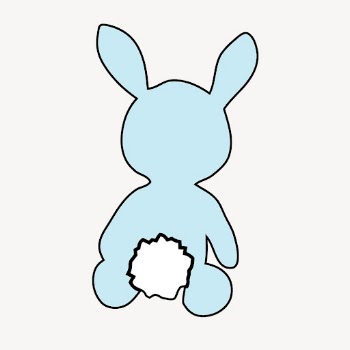 Blue bunny doodle sticker, plush | Free Vector - rawpixel
