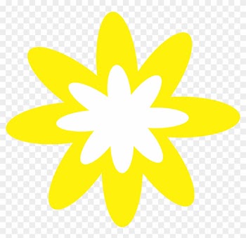 Blue Burst Flower Clipart - Yellow Flower Clip Art