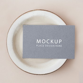 Blue business card on a plate | Free PSD Mockup - rawpixel