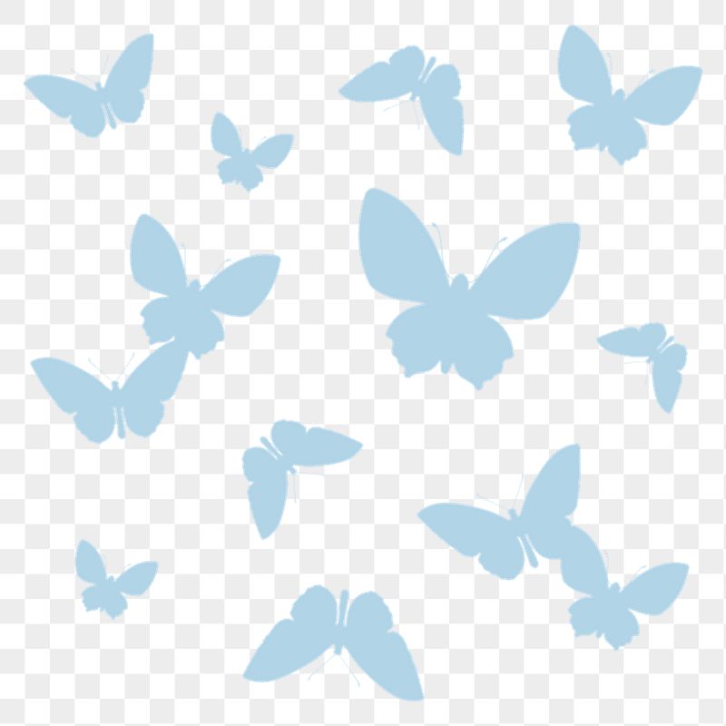 Blue butterflies png silhouette sticker, | Free PNG - rawpixel